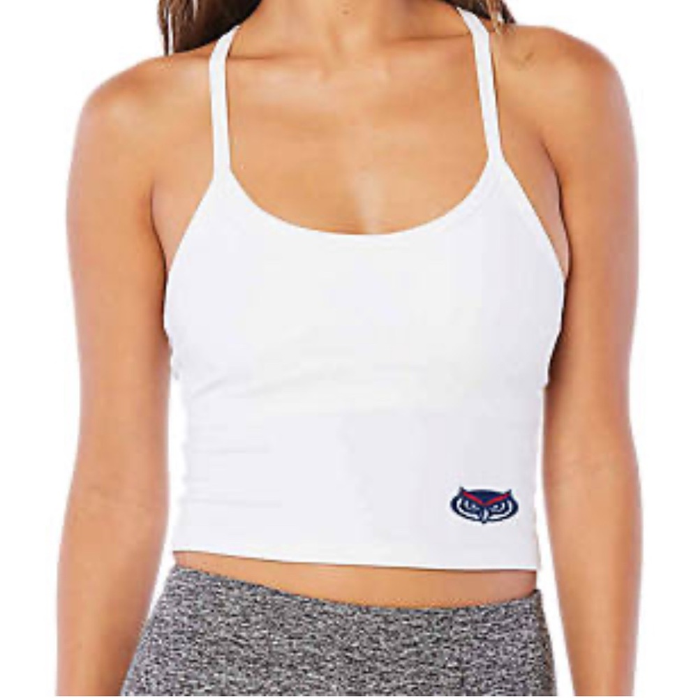 Beyond Yoga FAU Florida Atlantic University White Cropped Top Size medium